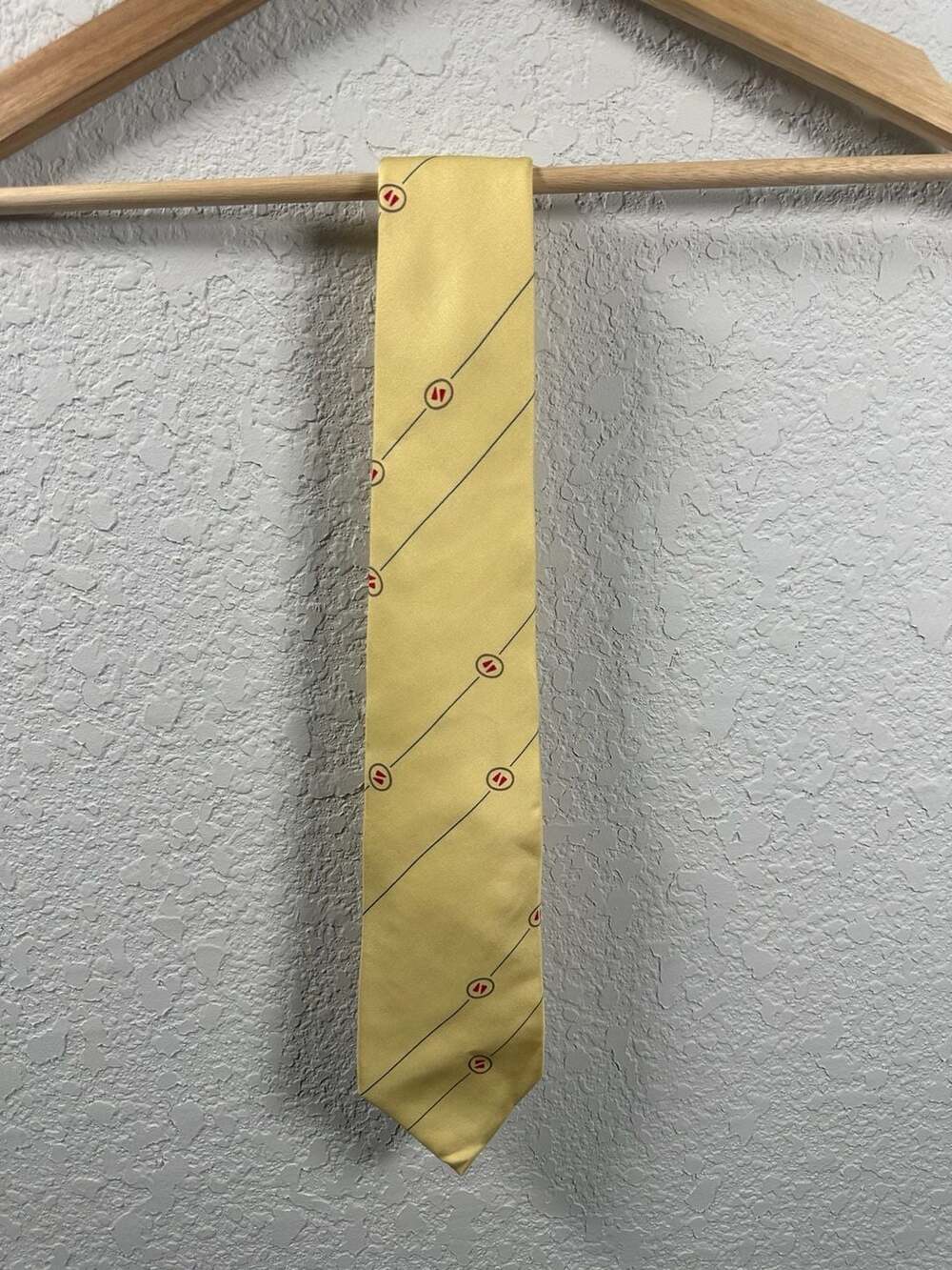 Givenchy Monsieur Yellow Silk Necktie Graphic Print